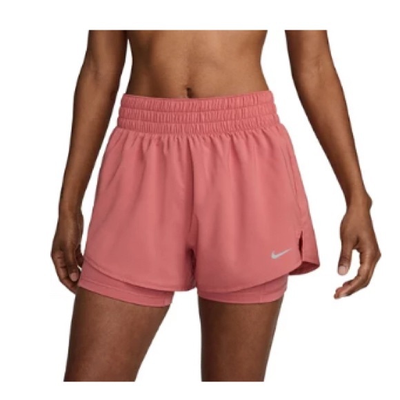 Nike Pants - Nike One Dri-FIT High-Waisted 3" 2-in-1 Shorts Terra-Cotta Size Medium NWT
